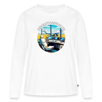 AIRCRAFT CONTROLLER - Women's Premium Organic Long Sleeve Shirt - white - Front - Julia (174cm)