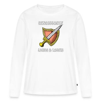ÉPÉE RENAISSANCE LORDS & LADIES - T-shirt manches longues Premium bio Femme - blanc - Devant - Julia (174cm)