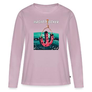 AIMANT FISCHER - T-shirt manches longues Premium bio Femme - rose poudré - Devant - Julia (174cm)