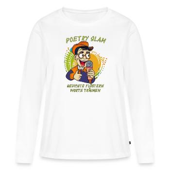 HOMME MICRO POÉSIE SLAM POÈMES - T-shirt manches longues Premium bio Femme - blanc - Devant - Julia (174cm)
