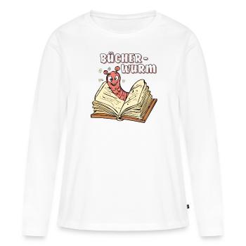 RAT DE BIBLIOTHÈQUE RAT DE BIBLIOTHÈQUE - T-shirt manches longues Premium bio Femme - blanc - Devant - Julia (174cm)