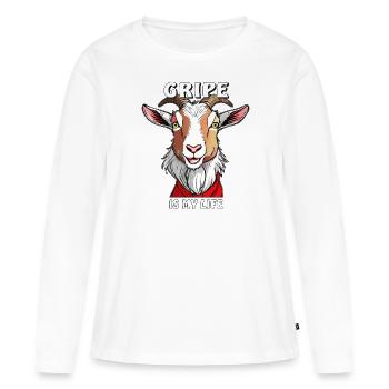 GOAT GRIPE EST MA VIE - T-shirt manches longues Premium bio Femme - blanc - Devant - Julia (174cm)