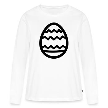 Ei - Frauen Premium Bio Langarmshirt - Weiß - Vorne - Julia (174cm)