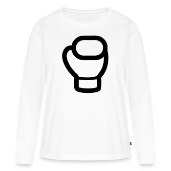 gant de boxe - T-shirt manches longues Premium bio Femme - blanc - Devant - Julia (174cm)