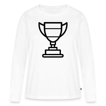 trophée - T-shirt manches longues Premium bio Femme - blanc - Devant - Julia (174cm)