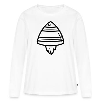 soucoupe volante - T-shirt manches longues Premium bio Femme - blanc - Devant - Julia (174cm)