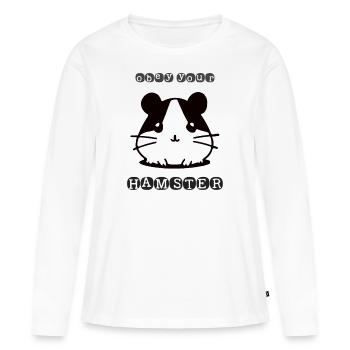 Obéissez à votre hamster - T-shirt manches longues Premium bio Femme - blanc - Devant - Julia (174cm)