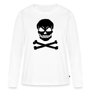 SCHAEDEL X - 1C - Frauen Premium Bio Langarmshirt - Weiß - Vorne - Julia (174cm)