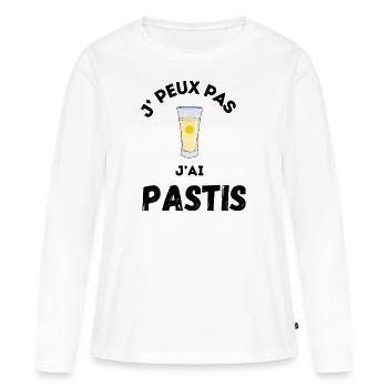 Je peux pas j'ai pastis - T-shirt manches longues Premium bio Femme - blanc - Devant - Julia (174cm)