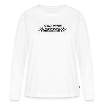 Echte Autos haben Durst Motorschau Benzin PS - Frauen Premium Bio Langarmshirt - Weiß - Vorne - Julia (174cm)