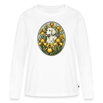 Golden retriever - T-shirt manches longues Premium bio Femme - blanc - Devant - Julia (174cm)