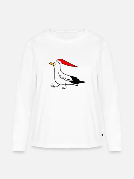 Weihnachtsmöwe - Frauen Premium Bio Langarmshirt - Weiß