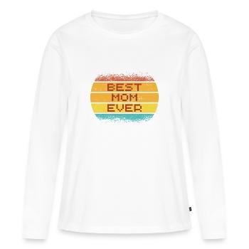 MEILLEURE MAMAN DE TOUS LES TEMPS - T-shirt manches longues Premium bio Femme - blanc - Devant - Julia (174cm)