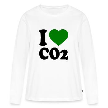 I love co2 - T-shirt manches longues Premium bio Femme - blanc - Devant - Julia (174cm)