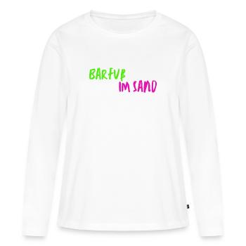 Barfuß im Sand - Frauen Premium Bio Langarmshirt - Weiß - Vorne - Julia (174cm)