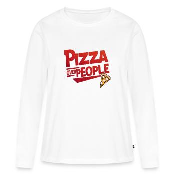 Pizza instead of people - Women's Premium Organic Long Sleeve Shirt - white - Front - Julia (174cm)