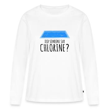Pool Guy Design pour PoolBoy et Pool Cleaner - T-shirt manches longues Premium bio Femme - blanc - Devant - Julia (174cm)