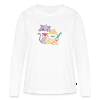 Cat Post - Women's Premium Organic Long Sleeve Shirt - white - Front - Julia (174cm)
