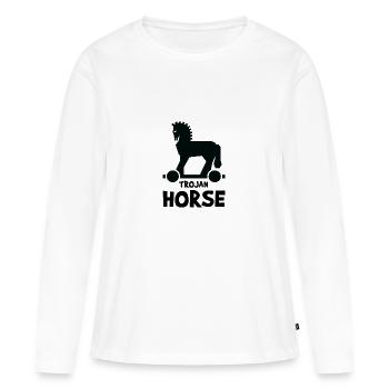 Trojan Horse - Premium Design - Women's Premium Organic Long Sleeve Shirt - white - Front - Julia (174cm)