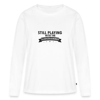 Démolition et rénovation de maisons - T-shirt manches longues Premium bio Femme - blanc - Devant - Julia (174cm)