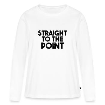 Straight to the Point - Women's Premium Organic Long Sleeve Shirt - white - Front - Julia (174cm)
