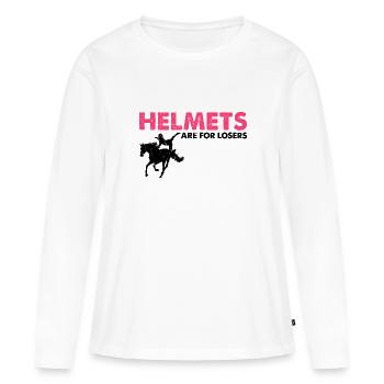 Conception de voûte et conception de chevaux de voûte - T-shirt manches longues Premium bio Femme - blanc - Devant - Julia (174cm)