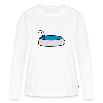 piscine - T-shirt manches longues Premium bio Femme - blanc - Devant - Julia (174cm)