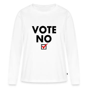 Vote no - T-shirt manches longues Premium bio Femme - blanc - Devant - Julia (174cm)