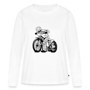 Speedway - Women's Premium Organic Long Sleeve Shirt - white - Front - Julia (174cm)
