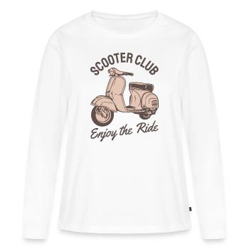 Motorroller Roller Rollerfahrer Geschenk - Frauen Premium Bio Langarmshirt - Weiß - Vorne - Julia (174cm)