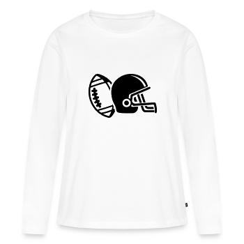 Casque de football - T-shirt manches longues Premium bio Femme - blanc - Devant - Julia (174cm)