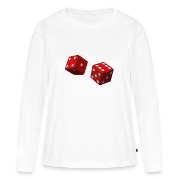 dés rouges - T-shirt manches longues Premium bio Femme - blanc - Devant - Julia (174cm)