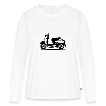 Moped - Scooter - Moped - Women's Premium Organic Long Sleeve Shirt - white - Front - Julia (174cm)