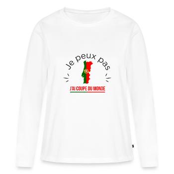 J'peux pas j'ai mondial Portugal - T-shirt manches longues Premium bio Femme - blanc - Devant - Julia (174cm)
