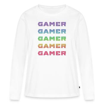 GAMER GAMER GAMER GAMER - Women's Premium Organic Long Sleeve Shirt - white - Front - Julia (174cm)
