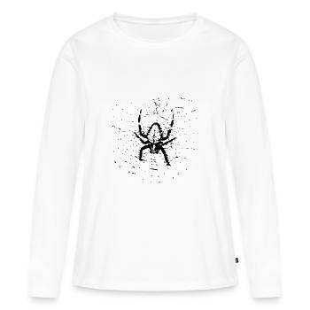 Spinne im Netz - Frauen Premium Bio Langarmshirt - Weiß - Vorne - Julia (174cm)