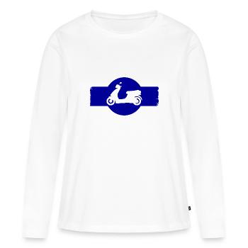 Moped - Scooter - Moped - Women's Premium Organic Long Sleeve Shirt - white - Front - Julia (174cm)