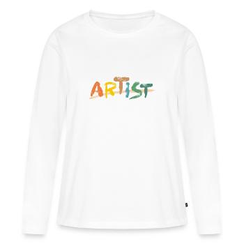 artiste artiste - T-shirt manches longues Premium bio Femme - blanc - Devant - Julia (174cm)