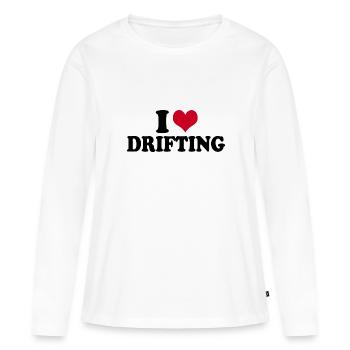 J’adore la dérive - T-shirt manches longues Premium bio Femme - blanc - Devant - Julia (174cm)
