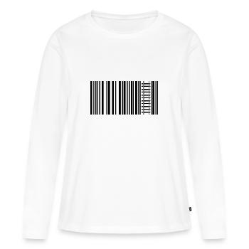 Chemin de fer Chemin de fer Chemin de fer Chemin de fer miniature - T-shirt manches longues Premium bio Femme - blanc - Devant - Julia (174cm)