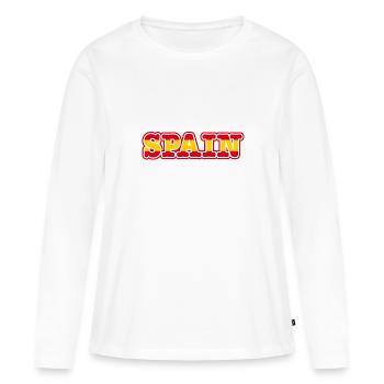 Espagne Flag Jersey Football Flag Football Sport - T-shirt manches longues Premium bio Femme - blanc - Devant - Julia (174cm)