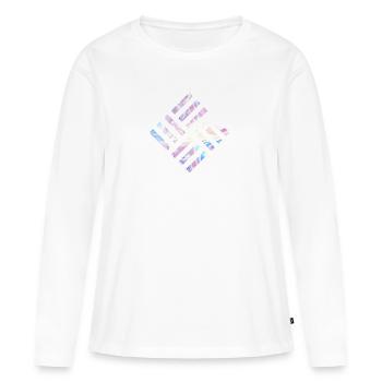géométrie - T-shirt manches longues Premium bio Femme - blanc - Devant - Julia (174cm)