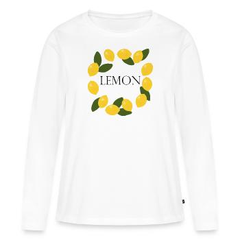 Lemon - Women's Premium Organic Long Sleeve Shirt - white - Front - Julia (174cm)