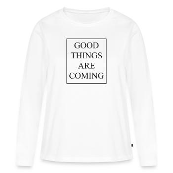 Motivation - T-shirt manches longues Premium bio Femme - blanc - Devant - Julia (174cm)