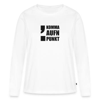 Komma Punkt witzig Lustiger Spruch Geschenk satz - Frauen Premium Bio Langarmshirt - Weiß - Vorne - Julia (174cm)
