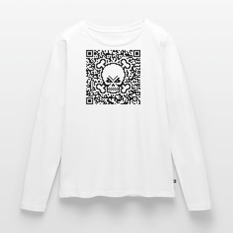 Skull / Skull (Quick Response Code / P) Women's Premium Organic Long Sleeve Shirt