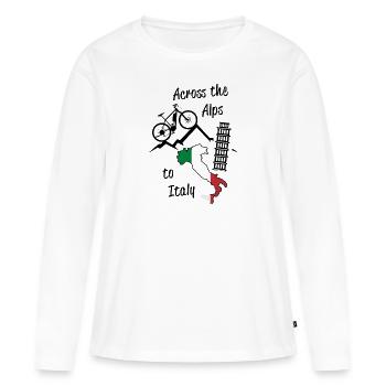 Alpenüberquerung Alpen Italien MTB - Frauen Premium Bio Langarmshirt - Weiß - Vorne - Julia (174cm)