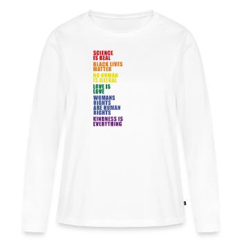 LGBT Pride equality no human is illegal - Women's Premium Organic Long Sleeve Shirt - white - Front - Julia (174cm)