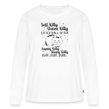 Katze Katzenliebhaber Schlaflied Stubentiger Kater - Frauen Premium Bio Langarmshirt - Weiß - Vorne - Julia (174cm)