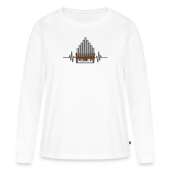 Tuyau Orgue Orgue Facteur d’Orgue Tuyaux d’Orgue - T-shirt manches longues Premium bio Femme - blanc - Devant - Julia (174cm)